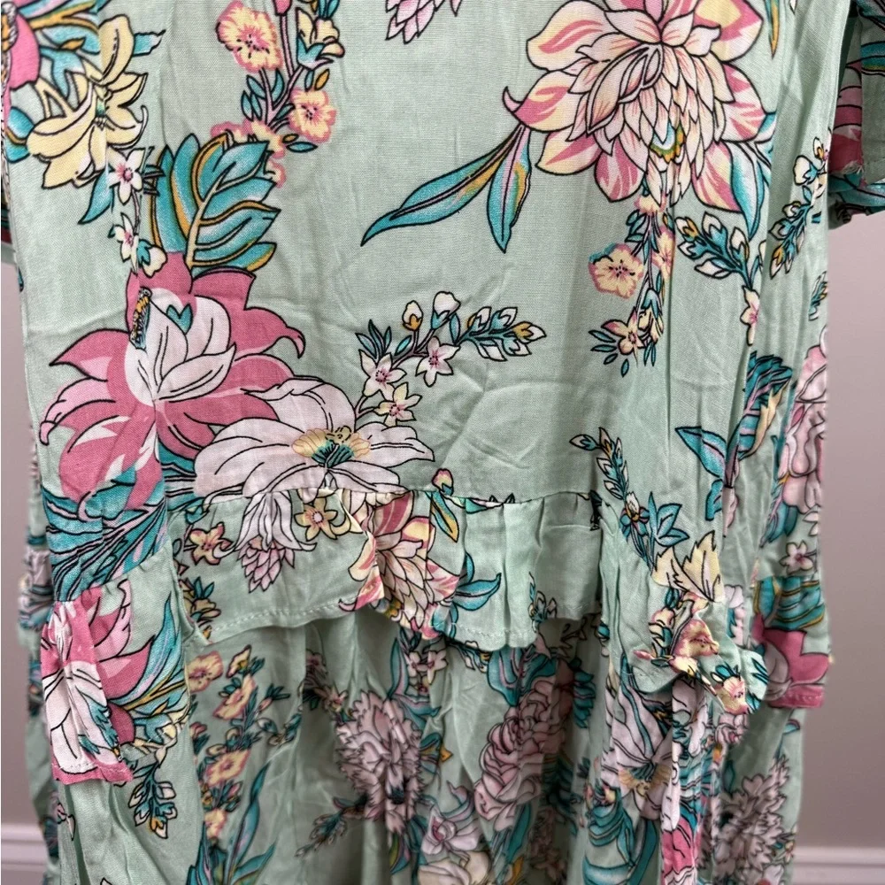 NWT Petal & Pup Mint colored print Dress with ruffle accents size 6